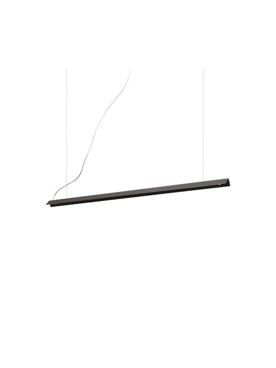 Φωτιστικό Οροφής-Ράγα V-Line 275376 110x9/200x3,4cm LED 20W 3000K Black Ideal Lux - second view
